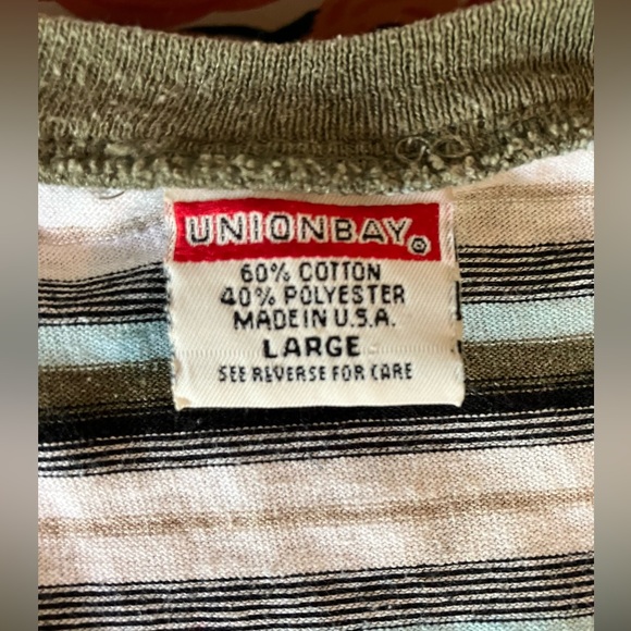 Y2K Union Bay Striped T Shirt - Picture 3 of 4
